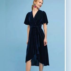 NWT Donna Morgan (Anthropologie) Velvet Wrap Dress
